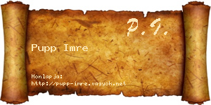 Pupp Imre névjegykártya